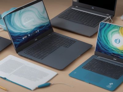 Ilustração de um escritor em um ambiente inspirador, cercado por ferramentas de escrita e ideias flutuantes, simbolizando escrita criativa para iniciantes.