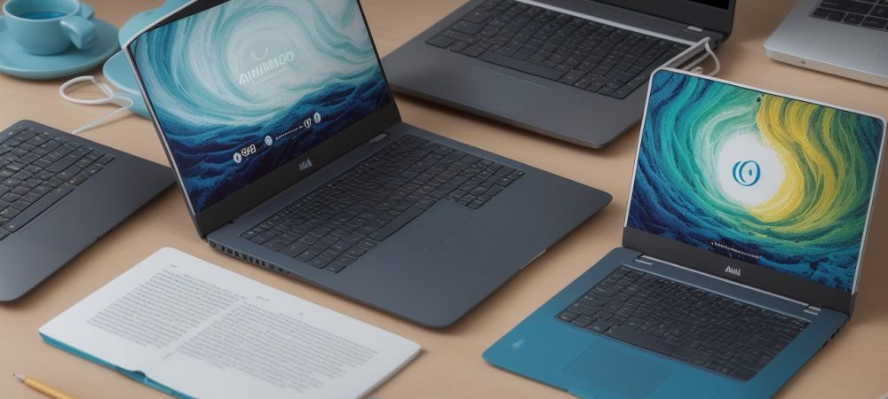 Ilustração de um escritor em um ambiente inspirador, cercado por ferramentas de escrita e ideias flutuantes, simbolizando escrita criativa para iniciantes.