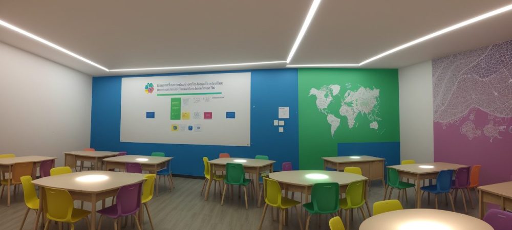 Alunos engajados em atividades práticas de espanhol para o ensino médio, com foco em aprendizado interativo e cultura hispânica