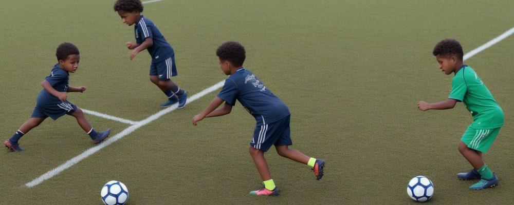 Crianças praticando esportes na escola, com foco em educação física e desenvolvimento infantil, promovendo saúde e bem-estar.