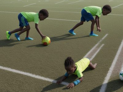 Crianças e adolescentes praticando esportes escolares, demonstrando benefícios para a saúde e desenvolvimento.