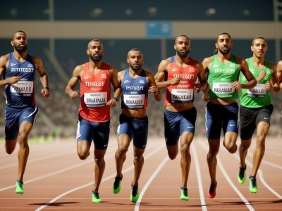 Imagem de atletas praticando paradesporto, celebrando a inclusão e acessibilidade esportiva, com foco na diversidade.