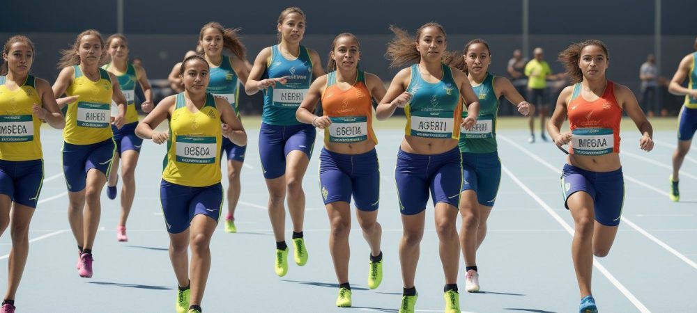 Imagem vibrante de atletas praticando paradesporto, representando a inclusão social e a acessibilidade esportiva.