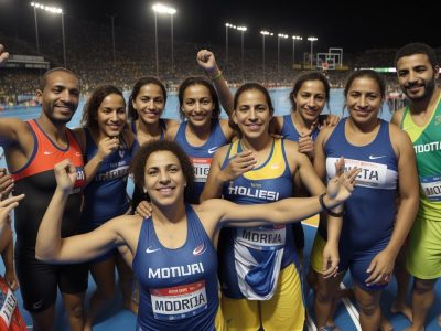 Imagem vibrante de atletas praticando esportes adaptados, celebrando a inclusão e o paradesporto no Brasil.