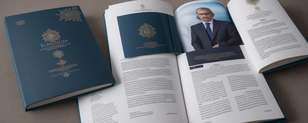 Livro do Estatuto da OAB aberto com símbolos da advocacia brasileira como a balança da justiça e toga