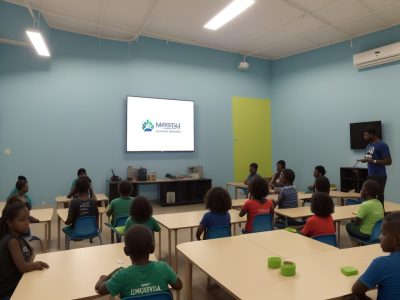 Sala de aula com estudantes aplicando atividades inovadoras para dificuldades de aprendizagem