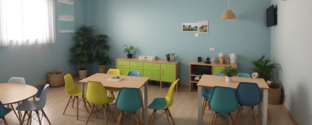 Sala de aula moderna com alunos aplicando estratégias para superar dificuldades de aprendizagem