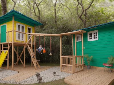 Cuidador infantil aplicando novas estratégias lúdicas em ambiente seguro e acolhedor com crianças.