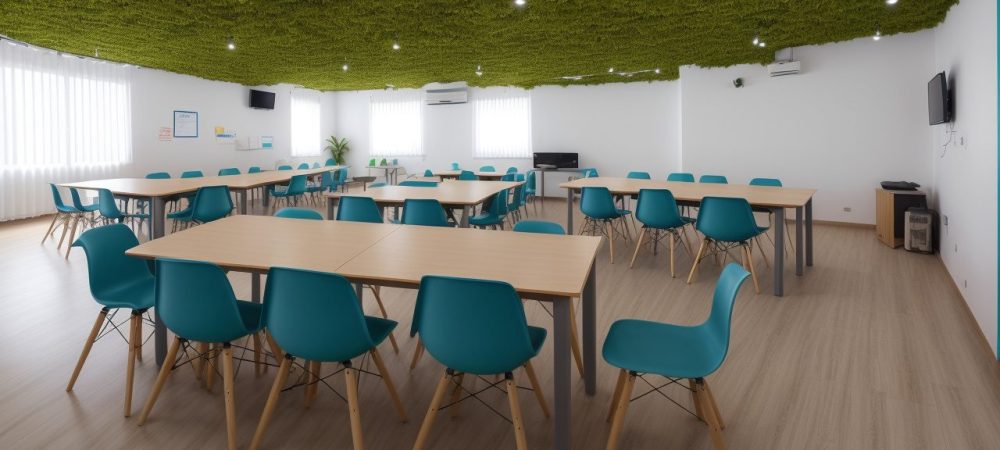 Sala de aula inclusiva com estudantes engajados em atividades práticas para dificuldades de aprendizagem