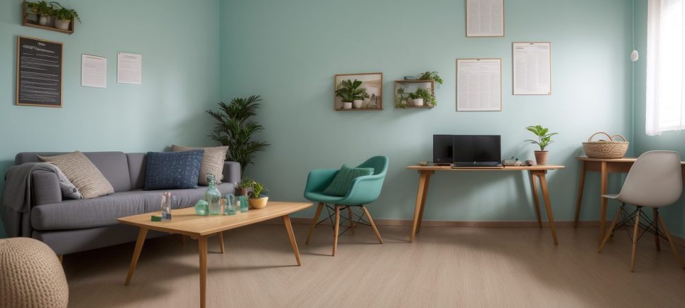 Sala de aula vibrante com alunos realizando experimentos práticos de química e explorando a tabela periódica.