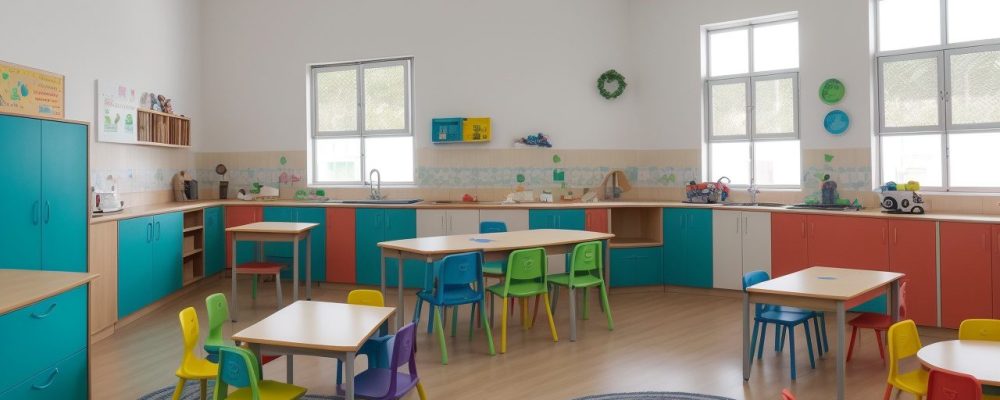 Crianças com autismo aprendendo em sala de aula, com plano de aula inclusivo e estratégias pedagógicas adaptadas.