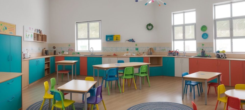 Crianças com autismo aprendendo em sala de aula, com plano de aula inclusivo e estratégias pedagógicas adaptadas.