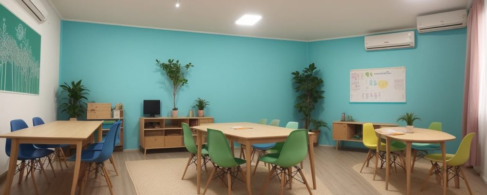 Sala de aula dinâmica onde alunos participam de atividades práticas na educação de jovens e adultos.