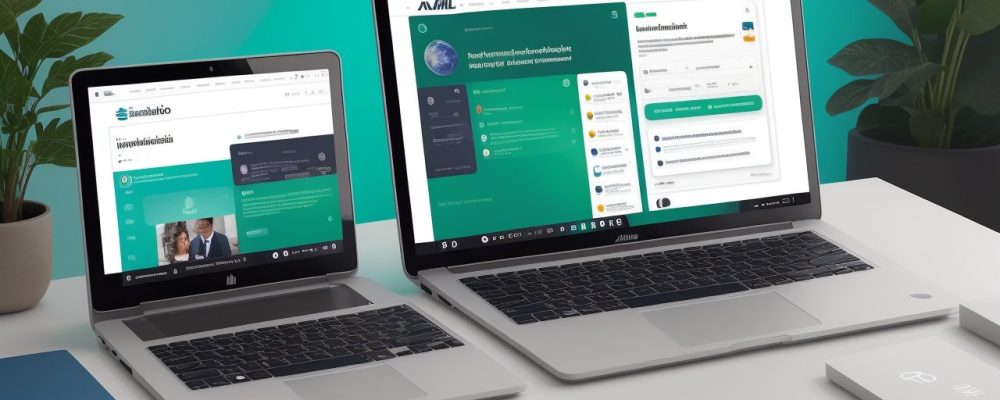 Campanha de e-mail marketing sendo planejada em um escritório moderno, com gráficos e pessoas colaborando, representando estratégias para o setor público.