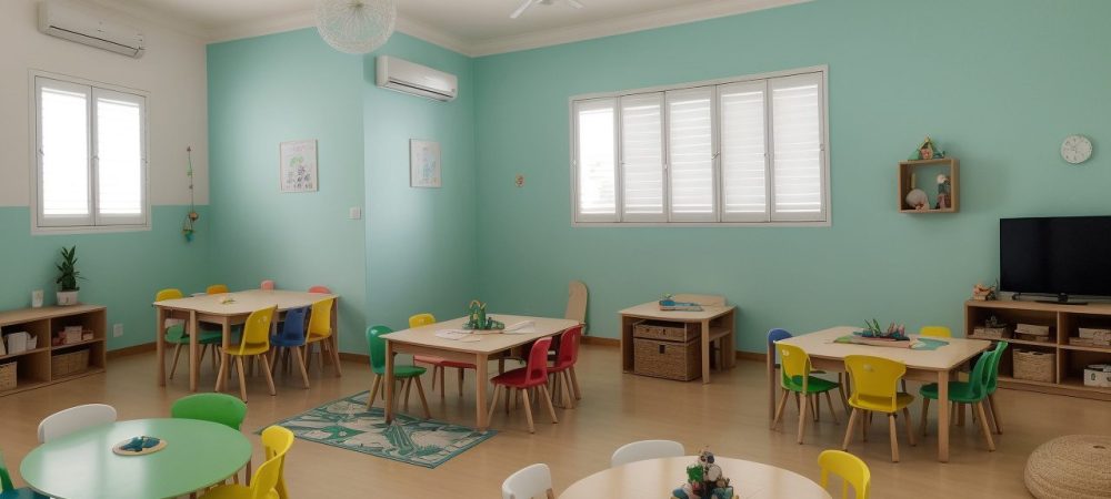 Sala de aula inclusiva com professor aplicando estratégias de intervenção autismo para promover o aprendizado e desenvolvimento de crianças autistas.