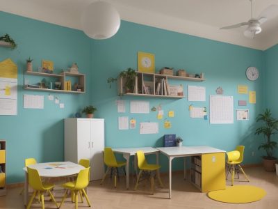 Ambiente escolar com estudantes utilizando diversas estratégias para dificuldades de aprendizagem