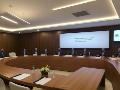 Advogados discutindo o Estatuto da OAB e o Código de Ética em um ambiente profissional e colaborativo