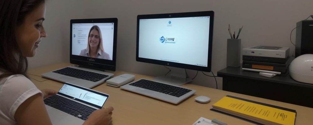 Servidora pública estudando ética e cidadania em curso online, com foco em transformação e serviço público eficiente.