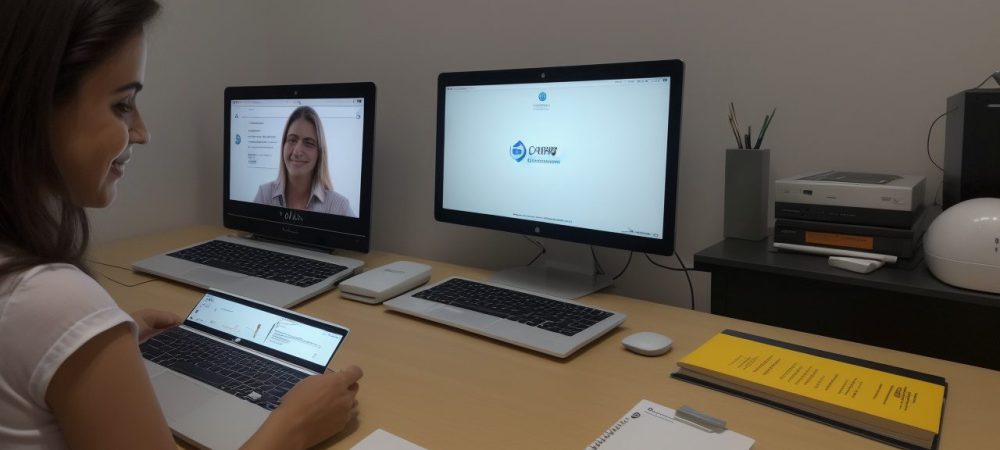 Servidora pública estudando ética e cidadania em curso online, com foco em transformação e serviço público eficiente.