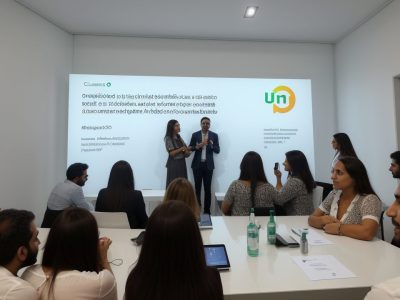 Imagem representando a etiqueta profissional, mostrando um ambiente de trabalho colaborativo e pessoas interagindo de forma profissional e respeitosa.