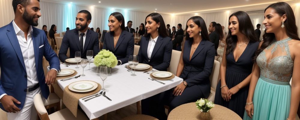 Imagem representando a aplicação da etiqueta em diversas situações sociais e profissionais, com foco em como se comportar