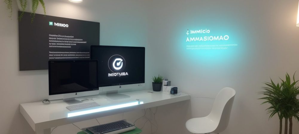 Profissional de atendimento ao cliente feliz, em um ambiente moderno de trabalho, após concluir o curso e aplicar técnicas