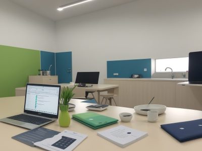 Profissionais de atendimento ao público utilizando técnicas modernas em ambiente colaborativo.