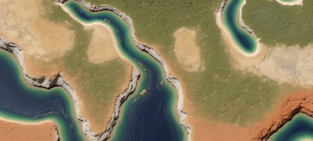 Ilustração vibrante de mapas e símbolos representando a história africana, incluindo reinos, culturas e descolonização.