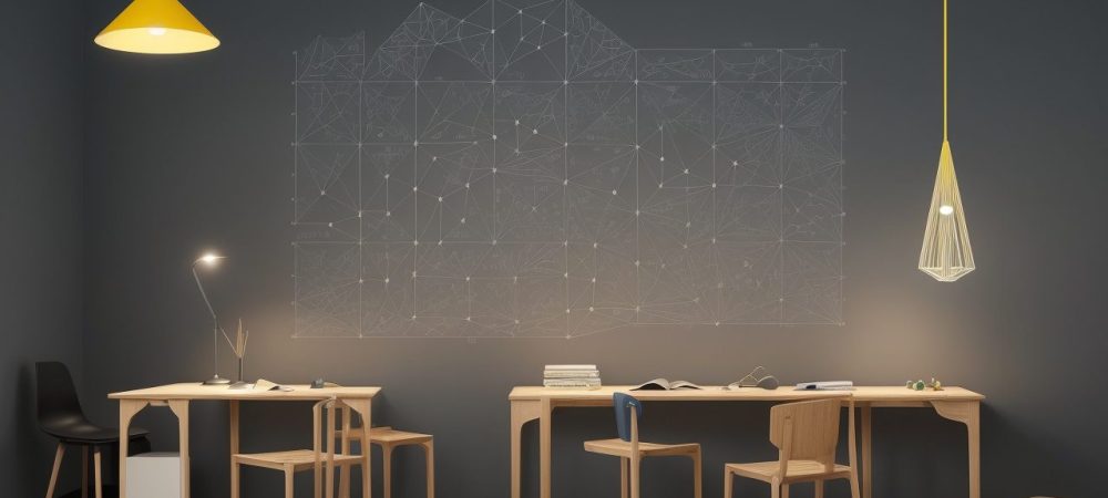 Ilustração que representa a história da matemática moderna, com referências a grandes matemáticos e evolução dos conceitos.