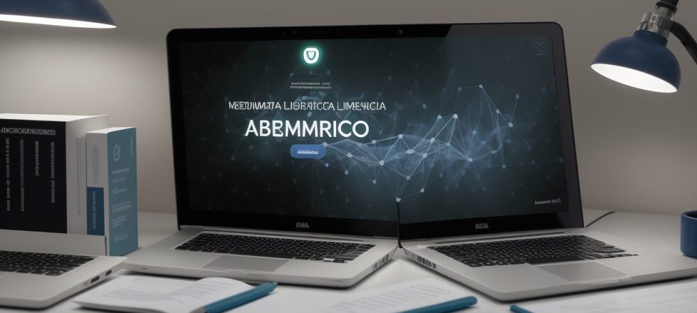 Imagem representando um profissional da saúde estudando em um curso de farmacologia online, com frascos de medicamentos e um gráfico de análise.