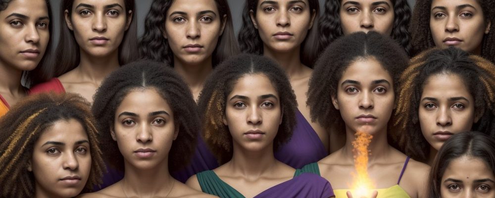 Imagem ilustrativa sobre o feminicídio, com mulheres unidas, simbolizando o combate à violência e a busca por justiça.