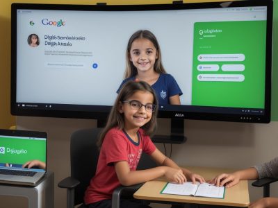 Professor utilizando ferramentas digitais em aula online com alunos engajados em atividades interativas para otimizar o aprendizado