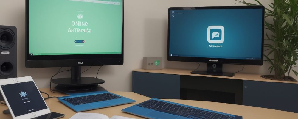 Imagem que mostra o uso de ferramentas digitais para educação em aulas online, com alunos engajados e aprendendo de forma interativa.