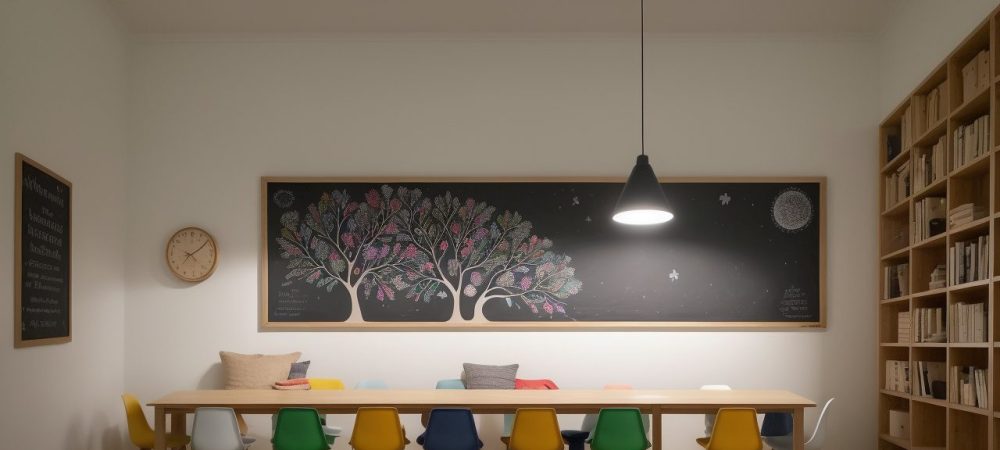 Professor em sala de aula com alunos, utilizando os fundamentos da filosofia da educação para promover o pensamento crítico e o aprendizado colaborativo.