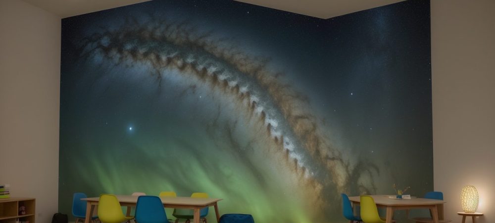 Ilustração mostrando um professor explicando as Leis de Newton e a dinâmica em sala de aula, com exemplos práticos e experimentos.