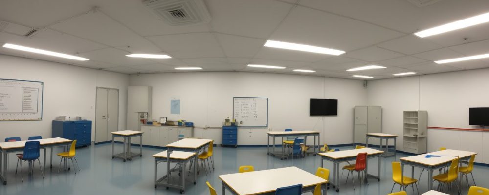 Alunos do ensino médio realizam experimentos de física em sala de aula, com foco em física e aprendizado prático.