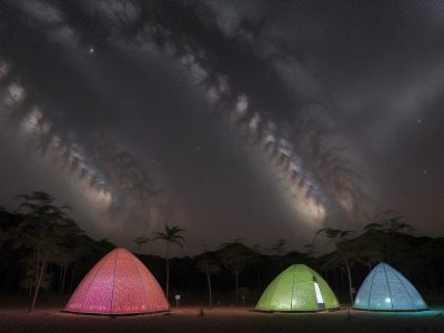 Alunos engajados em experimentos práticos de física no ensino médio, utilizando tecnologias interativas e projetos criativos em sala de aula.