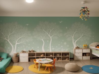 Crianças em sala de aula ouvindo contação de histórias sobre personagens do folclore brasileiro, como Saci e Curupira, aprendendo sobre cultura e tradições