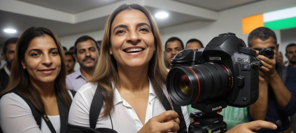 Servidor público fotografando evento, mostrando a importância da fotografia na comunicação e gestão pública