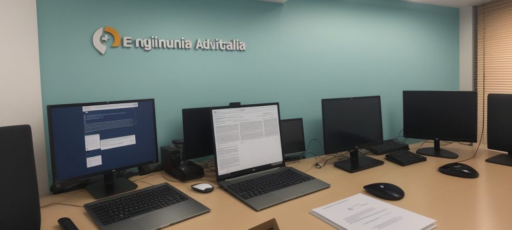 Auxiliar administrativo organizando documentos e colaborando em reuniões com a equipe