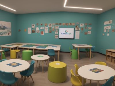 Imagem de gamificação na educação, com alunos interagindo e utilizando ferramentas de jogos em sala de aula, mostrando os benefícios da gamificação e o engajamento.