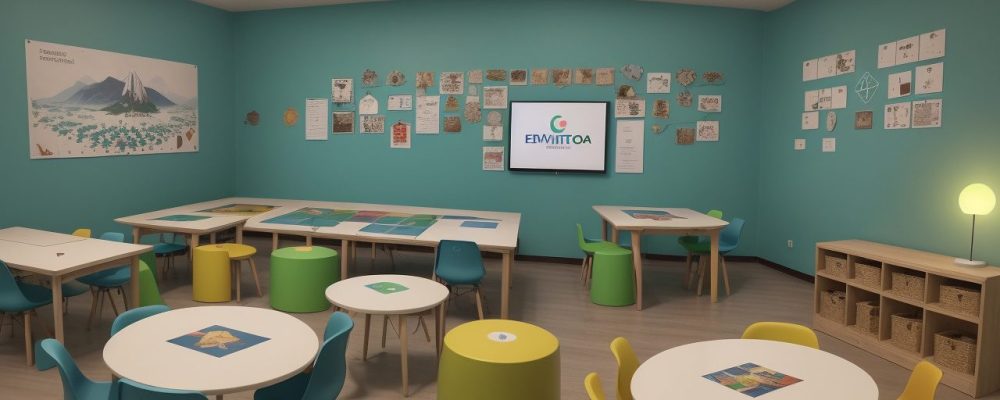 Imagem de gamificação na educação, com alunos interagindo e utilizando ferramentas de jogos em sala de aula, mostrando os benefícios da gamificação e o engajamento.