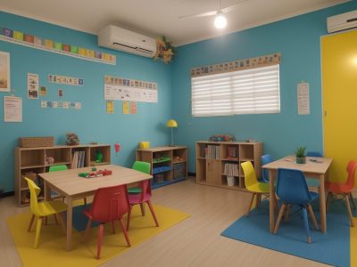 Crianças em sala de aula interativa utilizando elementos de gamificação para melhorar o aprendizado e engajamento na educação