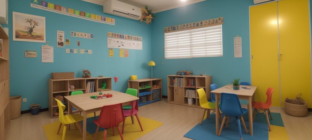 Crianças em sala de aula interativa utilizando elementos de gamificação para melhorar o aprendizado e engajamento na educação