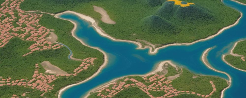 Imagem mostrando o mapa do Brasil em destaque, com elementos visuais representando geografia, meio ambiente e curso online de geografia, transmitindo a importância da educação geográfica.