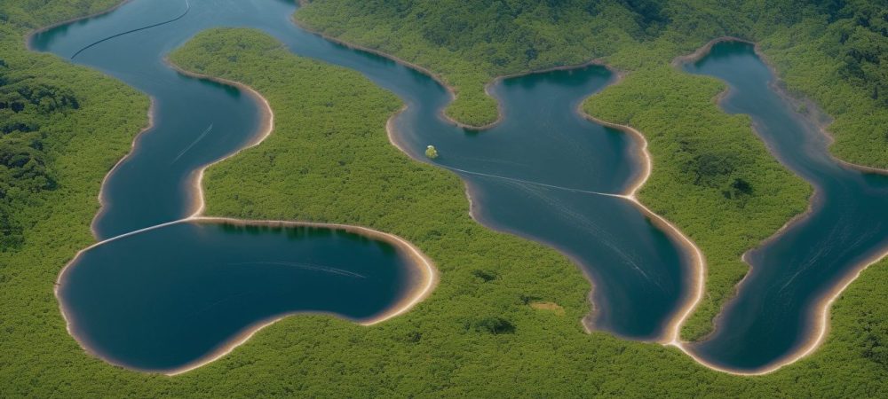 Ilustração de um globo terrestre com elementos de sustentabilidade ambiental, mostrando a relação entre geografia, meio ambiente e desenvolvimento sustentável.