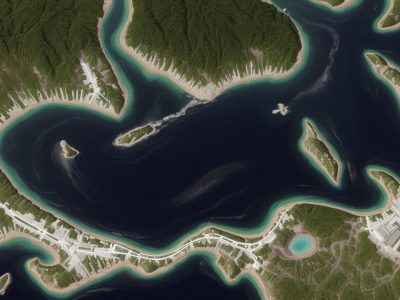 Imagem mostrando um mapa do Brasil com destaque para as áreas de geografia humana e meio ambiente, com pessoas trabalhando em planejamento urbano, simbolizando a aplicação da geografia.