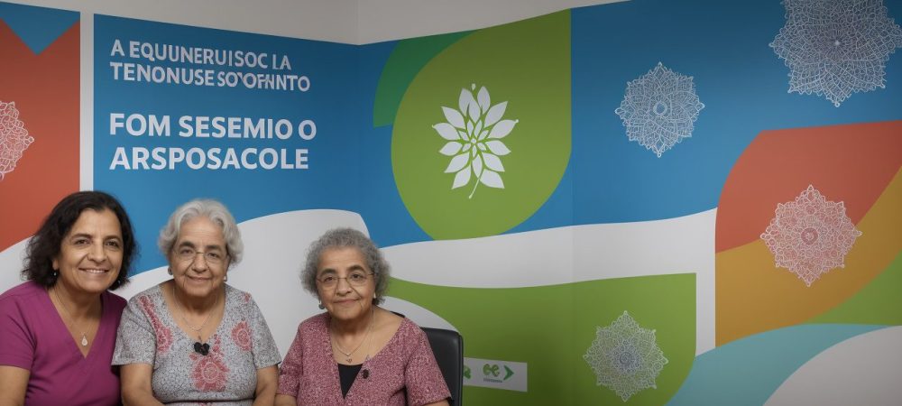 Imagem ilustrando a gerontologia social e o envelhecimento ativo, com foco em cuidados com idosos e políticas públicas.