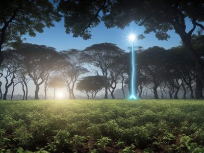 Profissionais discutindo práticas sustentáveis e gestão ambiental em um ambiente colaborativo