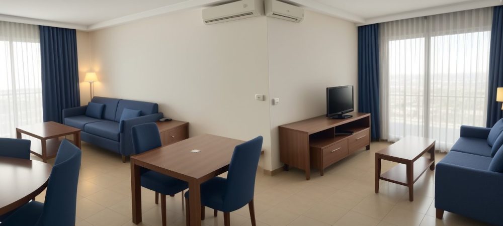 Imagem mostrando a gestão hoteleira com foco em administração, gerenciamento e hotelaria, com elementos visuais que indicam sucesso e satisfação dos hóspedes.